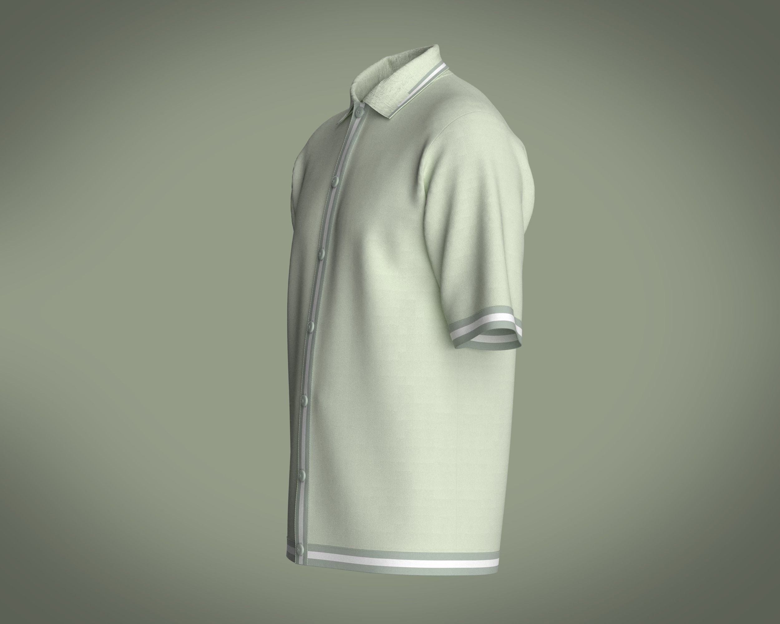 Mens Tripping Coller Polo 3D model_5