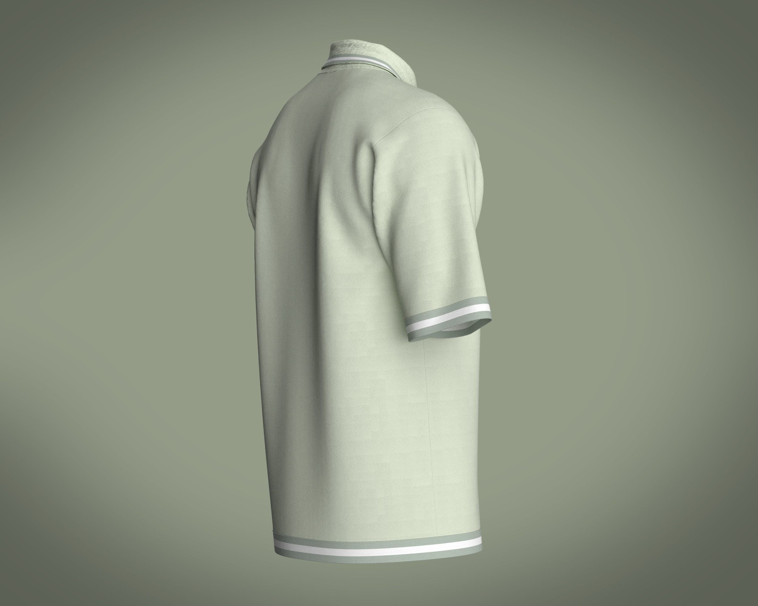 Mens Tripping Coller Polo 3D model_2