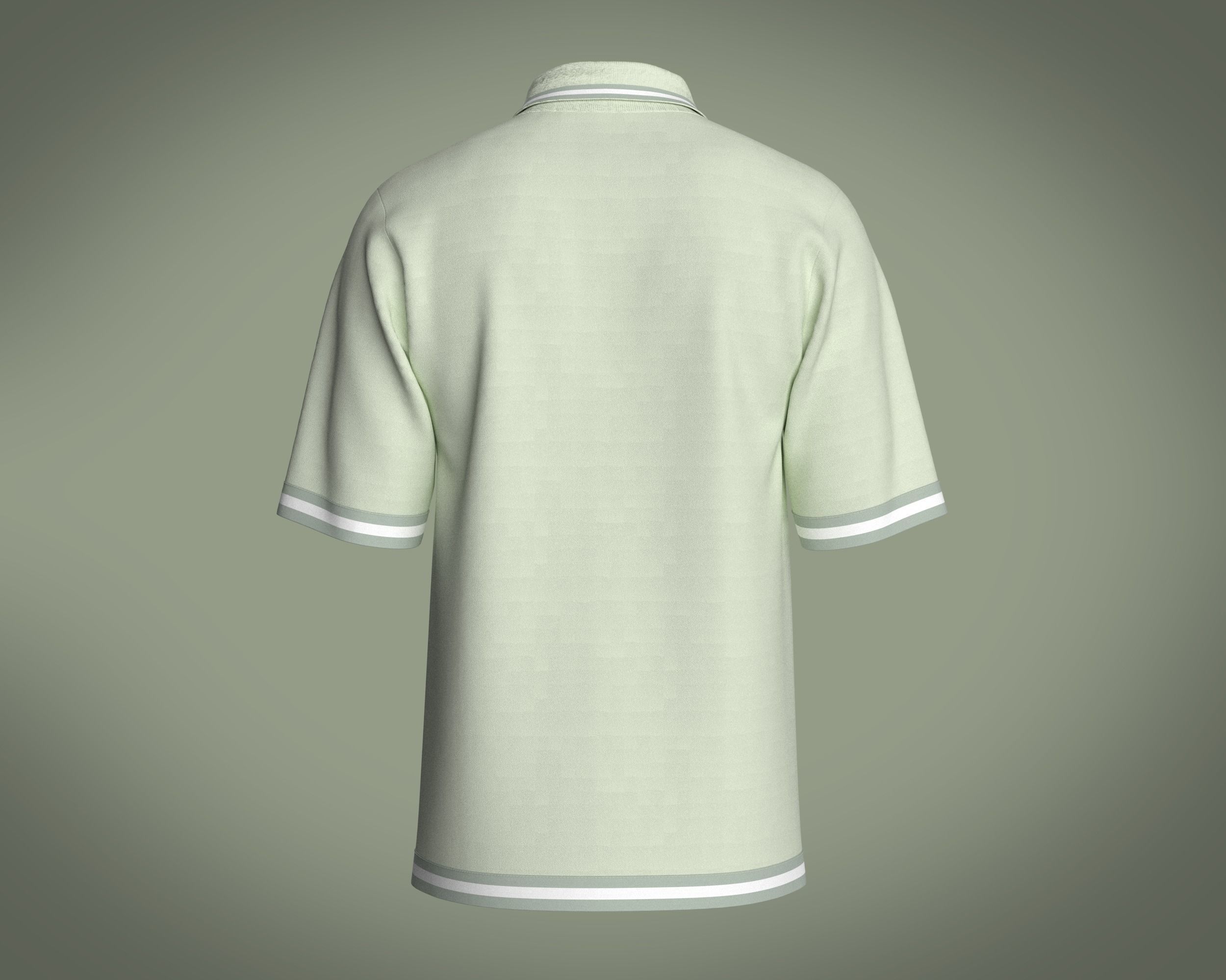 Mens Tripping Coller Polo 3D model_3
