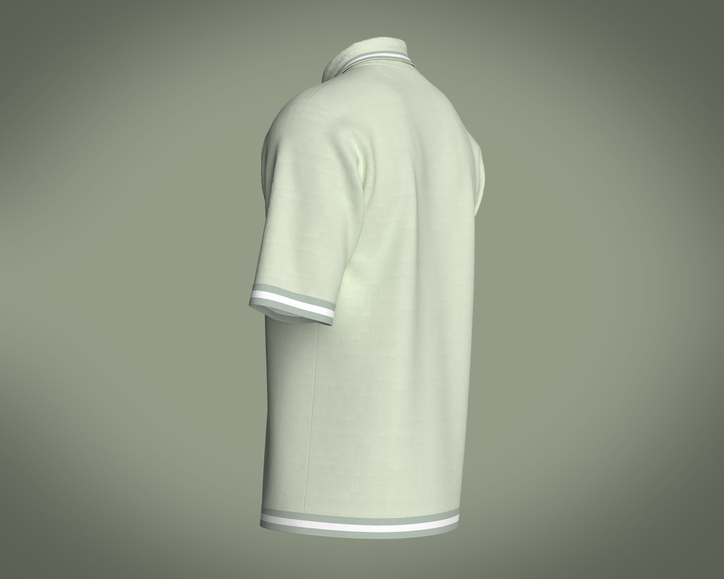 Mens Tripping Coller Polo 3D model_4