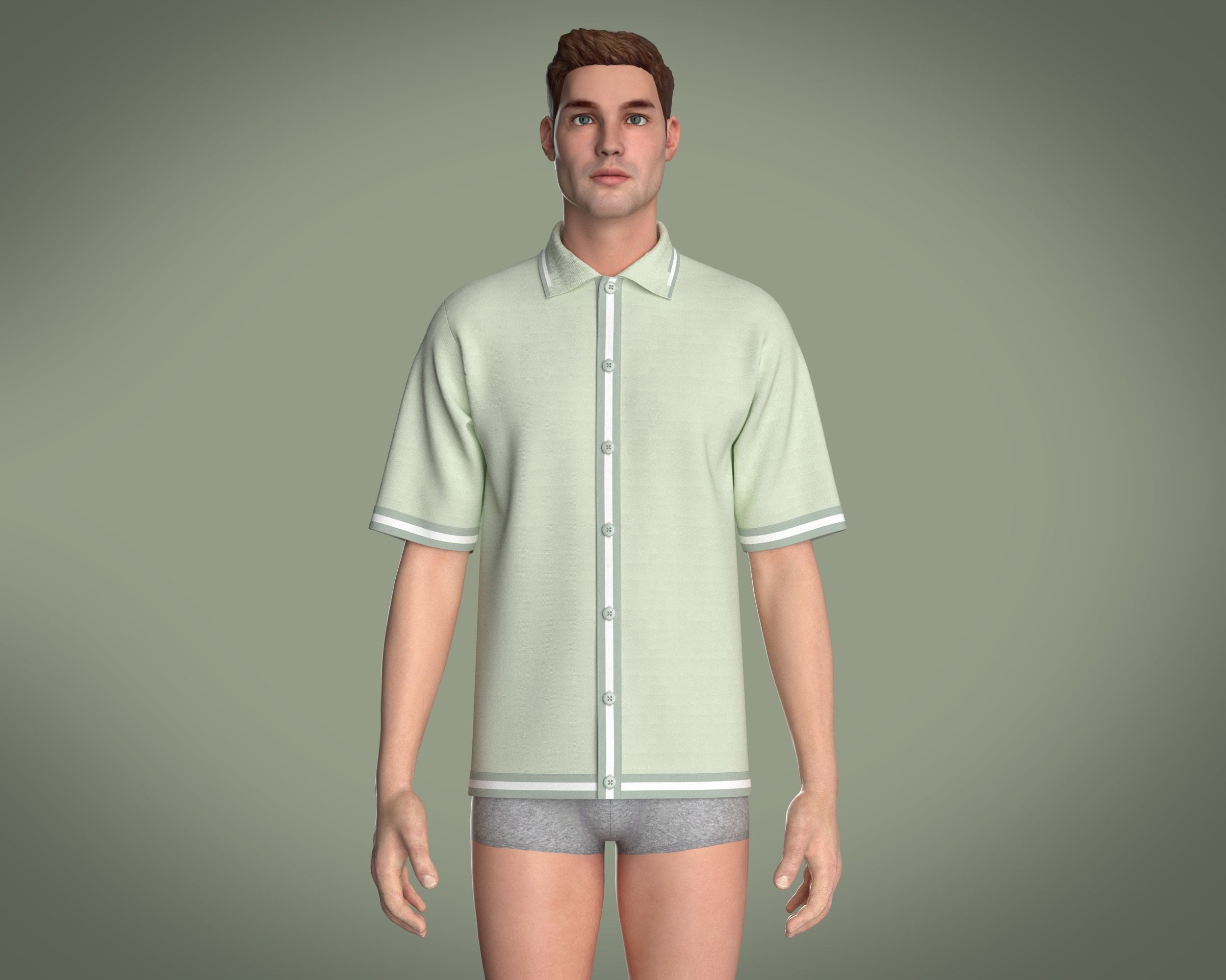 Mens Tripping Coller Polo 3D model_6