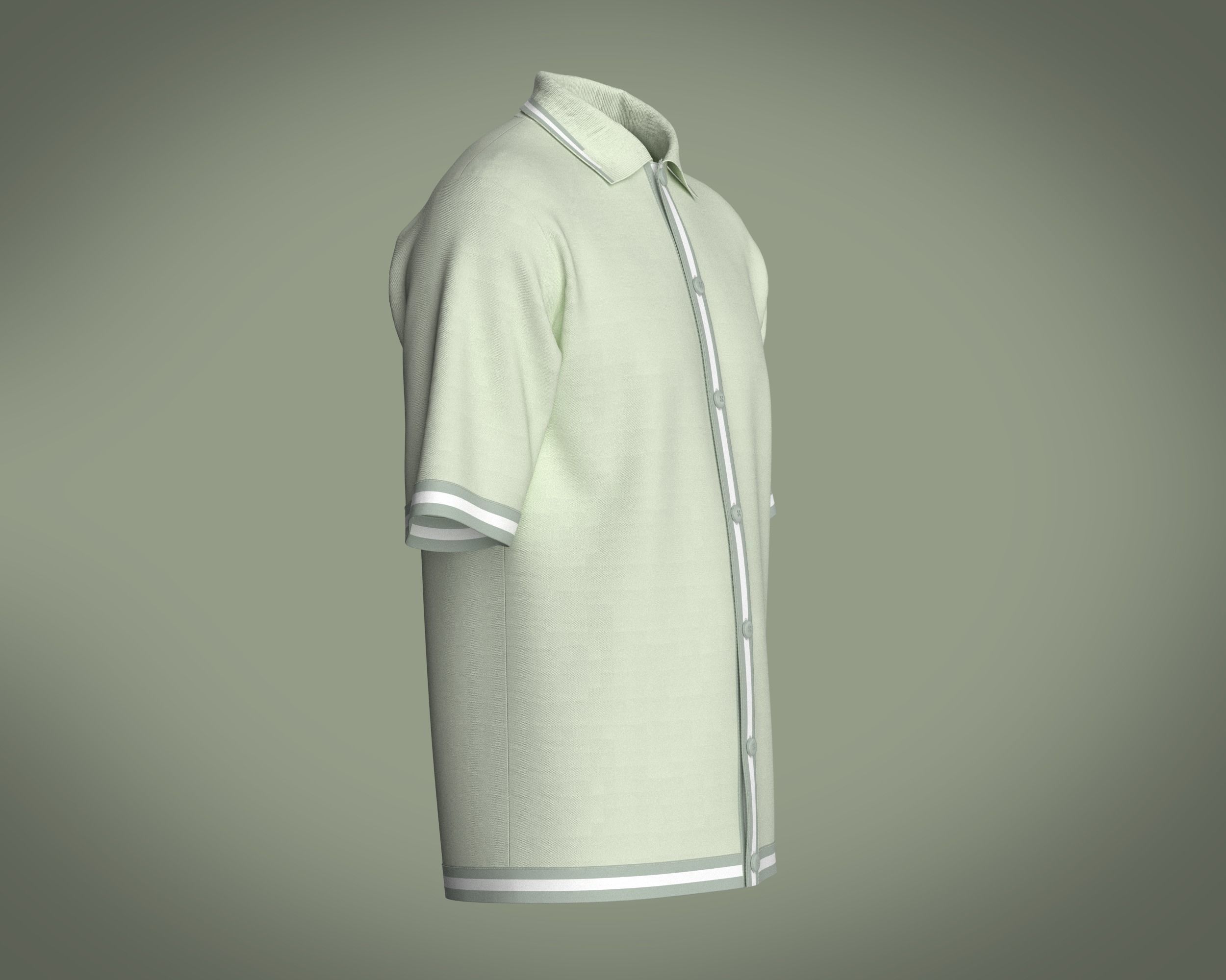 Mens Tripping Coller Polo 3D model_1