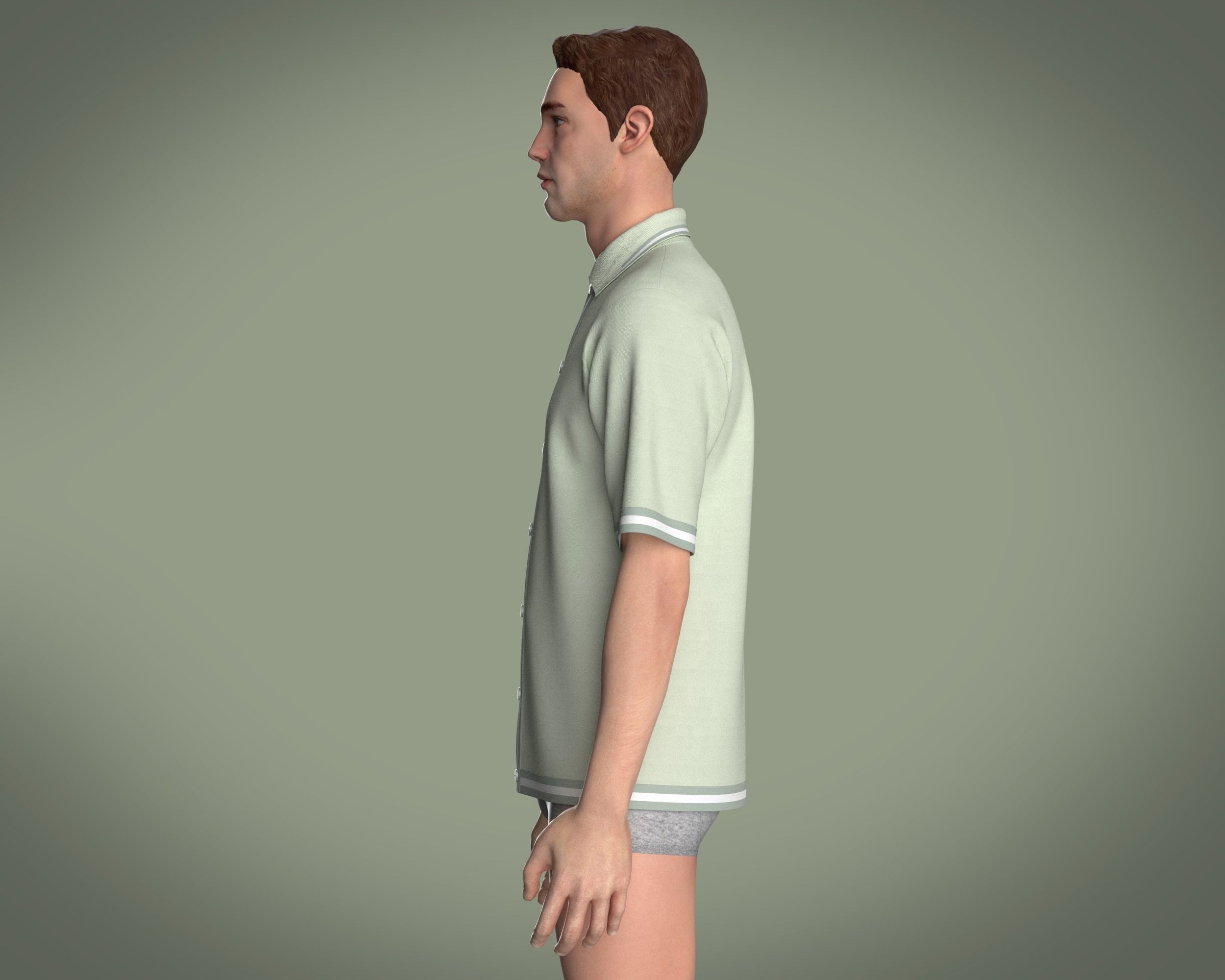Mens Tripping Coller Polo 3D model_9