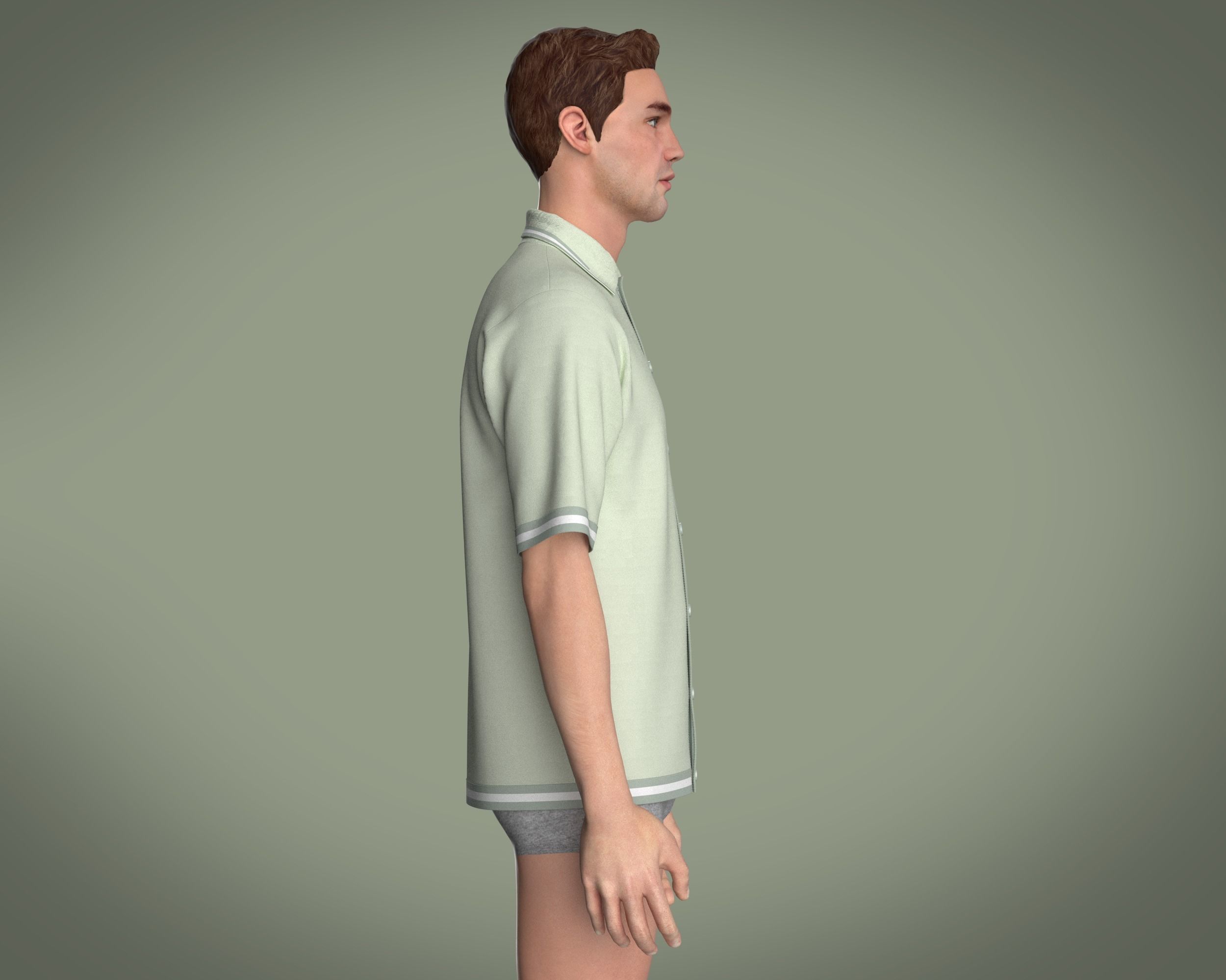 Mens Tripping Coller Polo 3D model_7