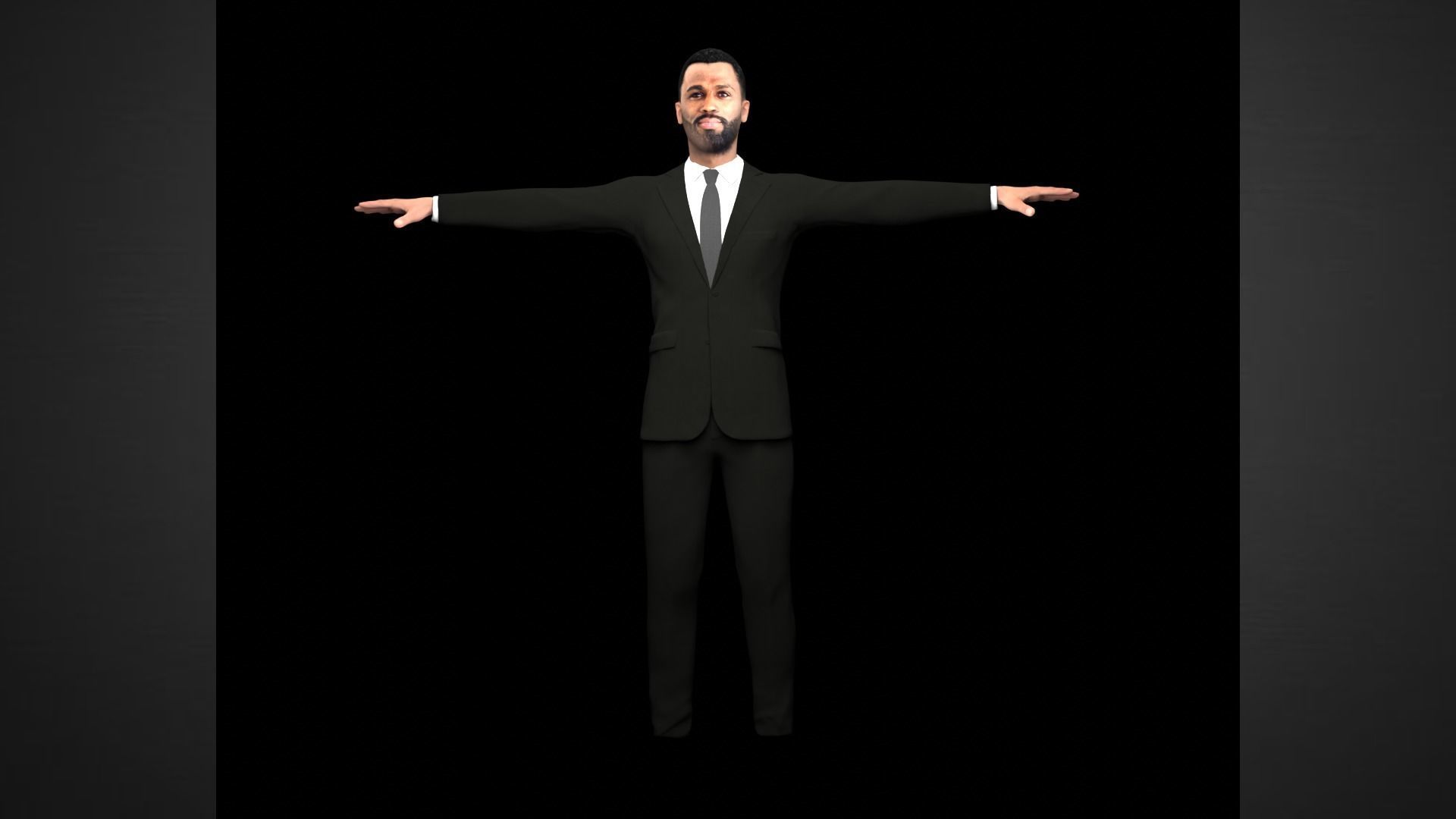 African Male Characters Pack Low-poly 3D model_24