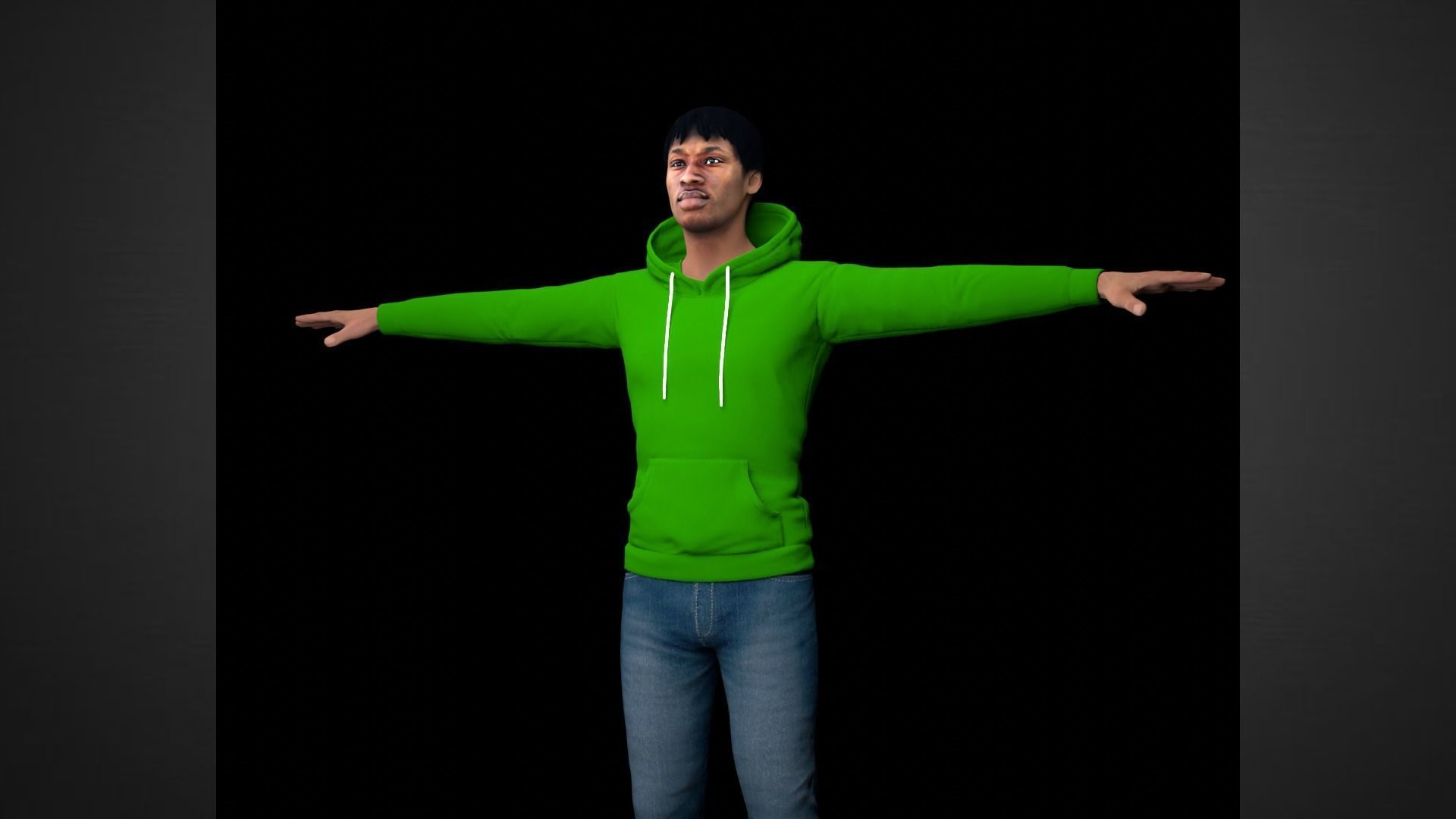 African Male Characters Pack Low-poly 3D model_1