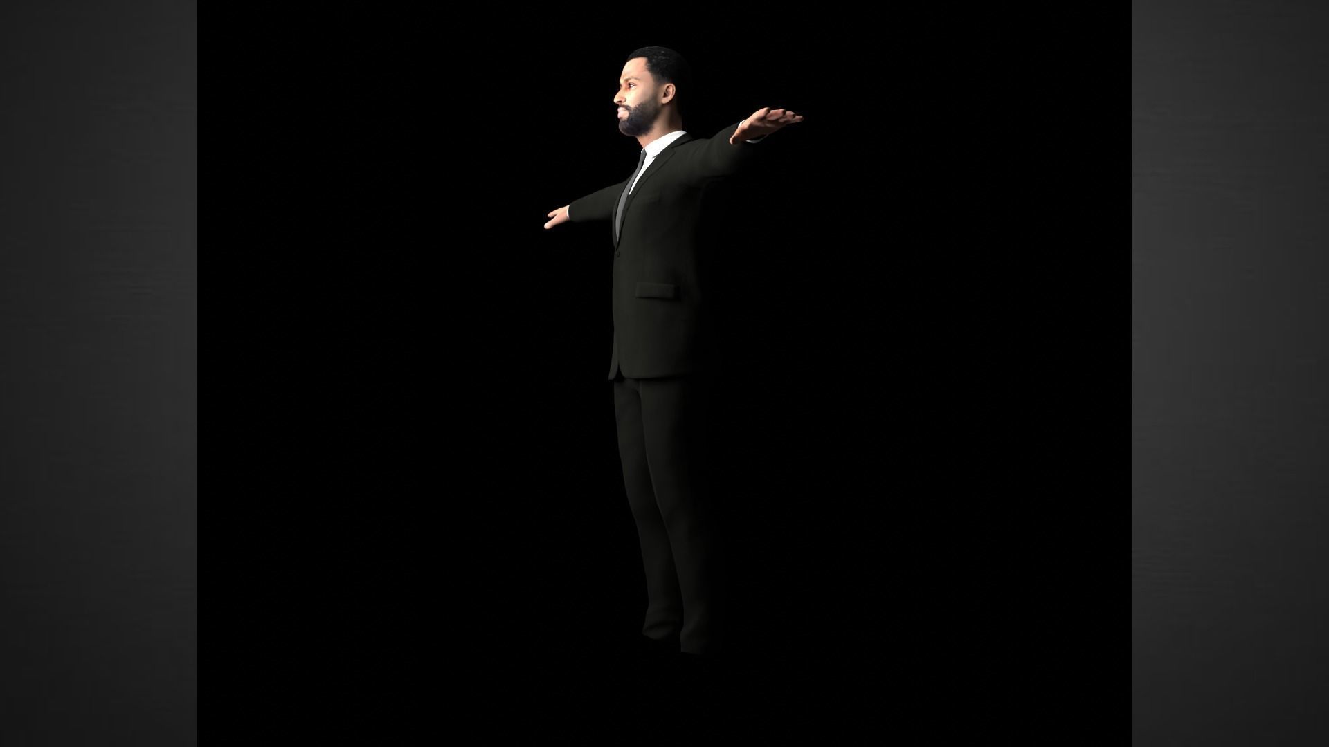 African Male Characters Pack Low-poly 3D model_23