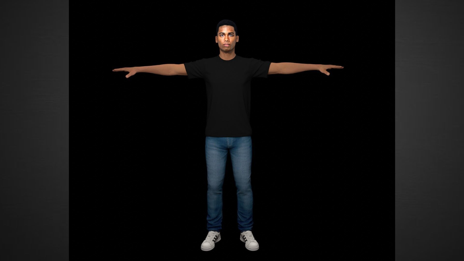 African Male Characters Pack Low-poly 3D model_17