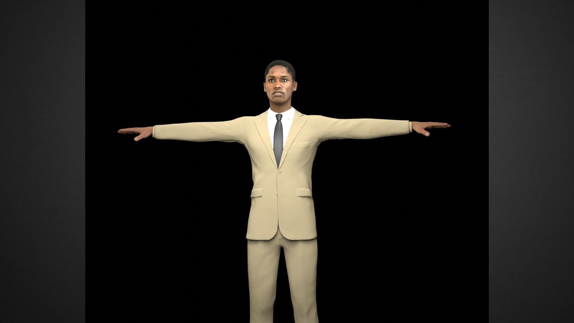 African Male Characters Pack Low-poly 3D model_27