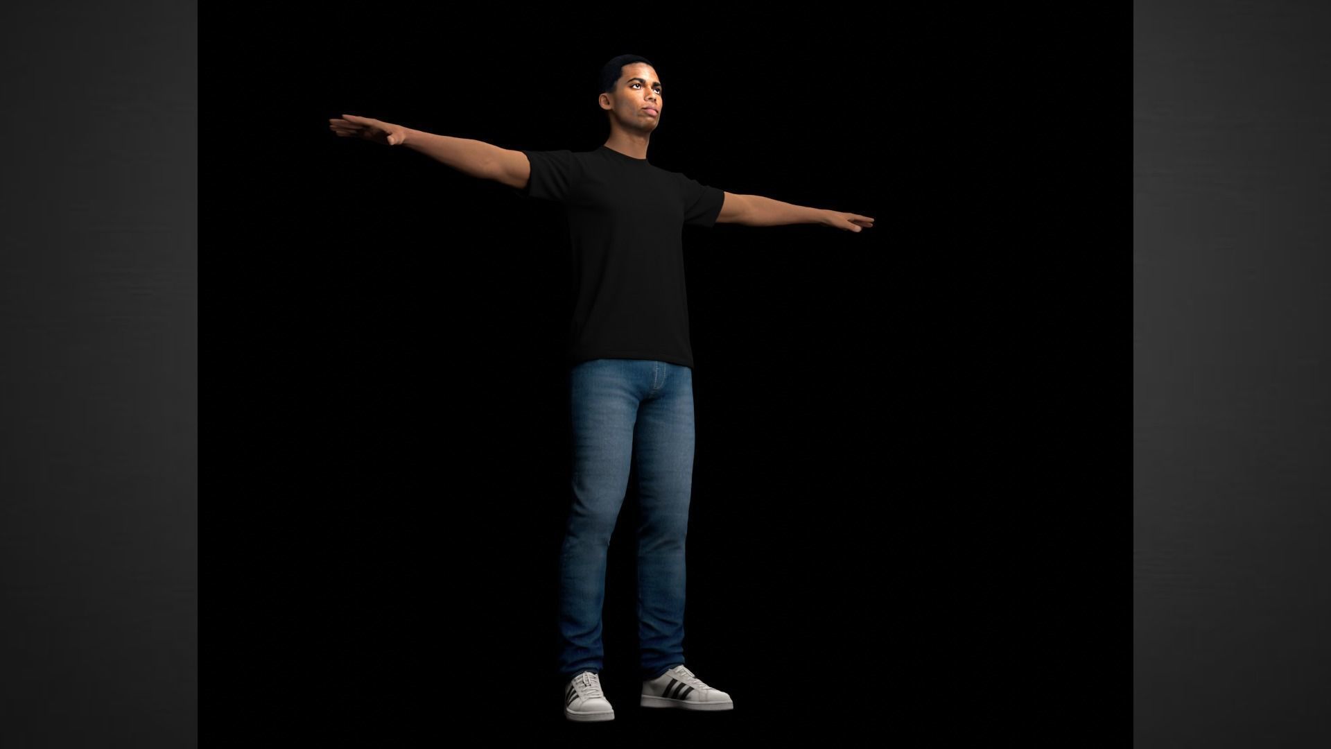 African Male Characters Pack Low-poly 3D model_26