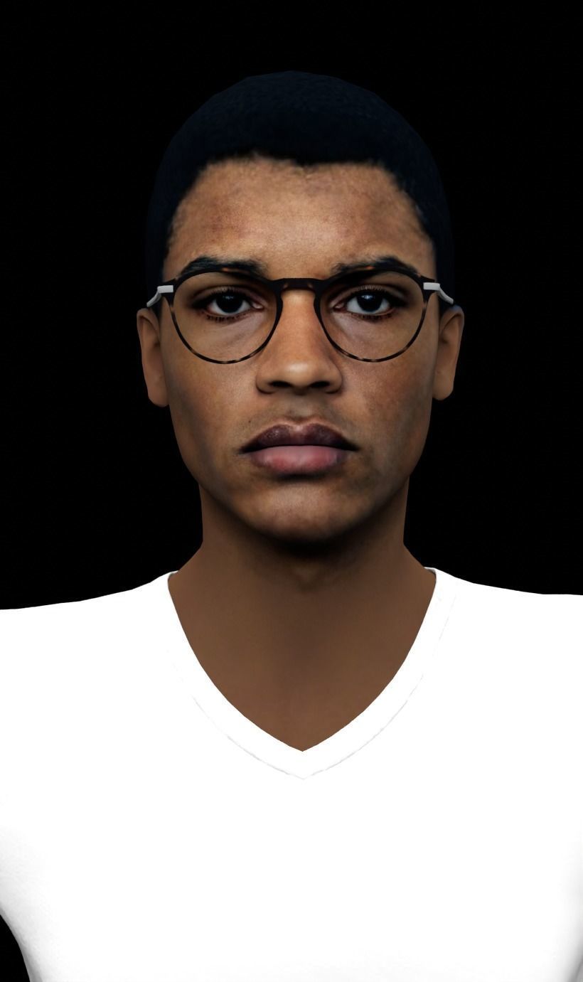 African Male Characters Pack Low-poly 3D model_20