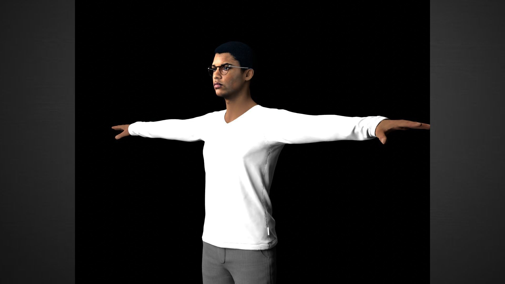 African Male Characters Pack Low-poly 3D model_21