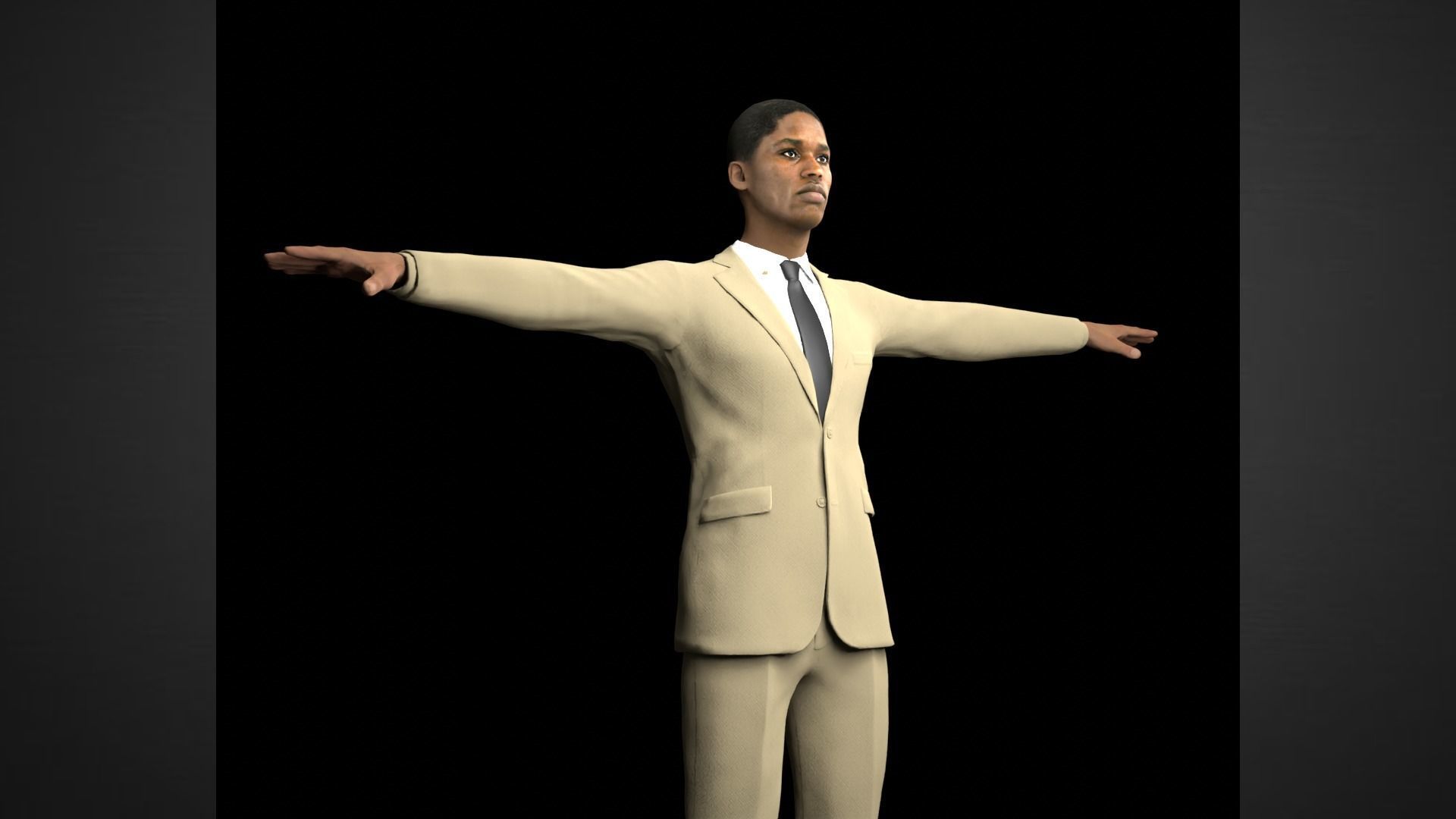 African Male Characters Pack Low-poly 3D model_28