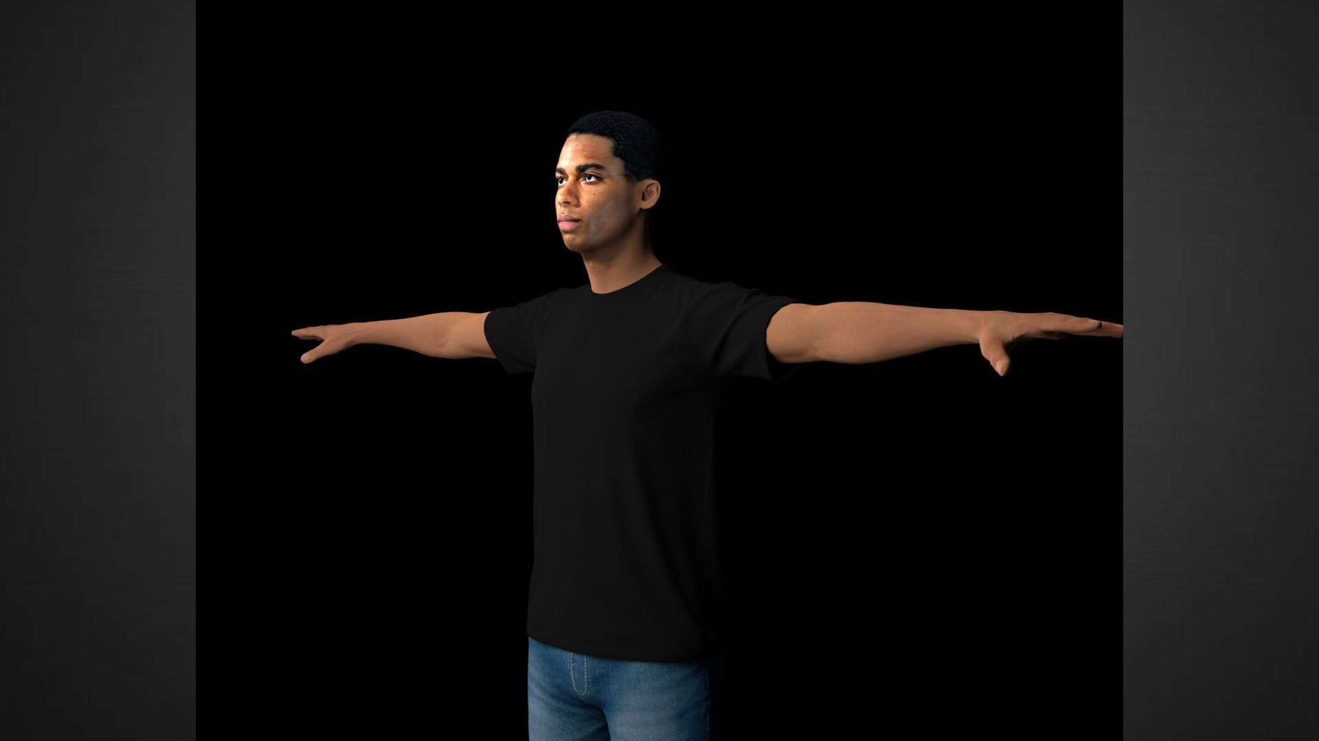 African Male Characters Pack Low-poly 3D model_16