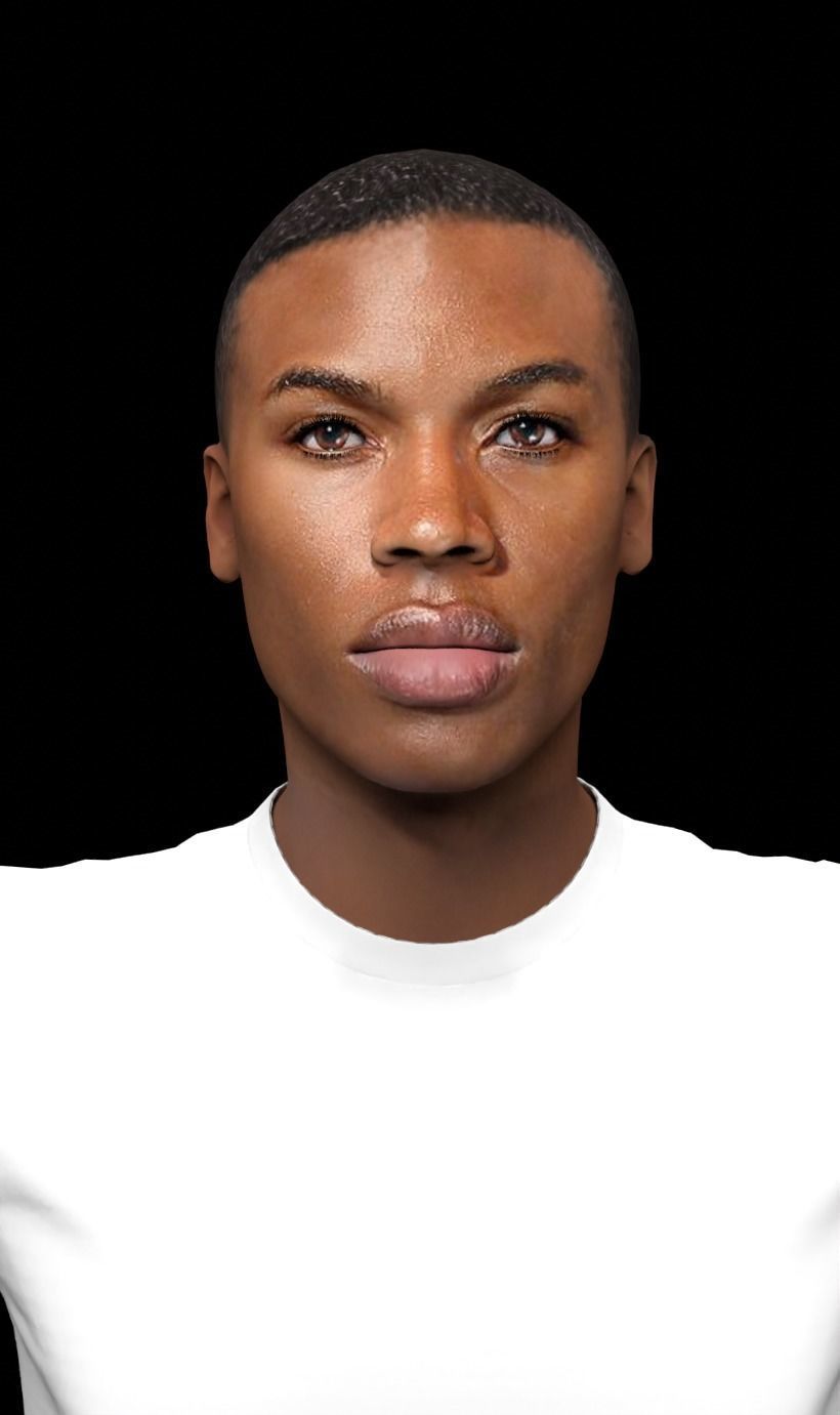 African Male Characters Pack Low-poly 3D model_12