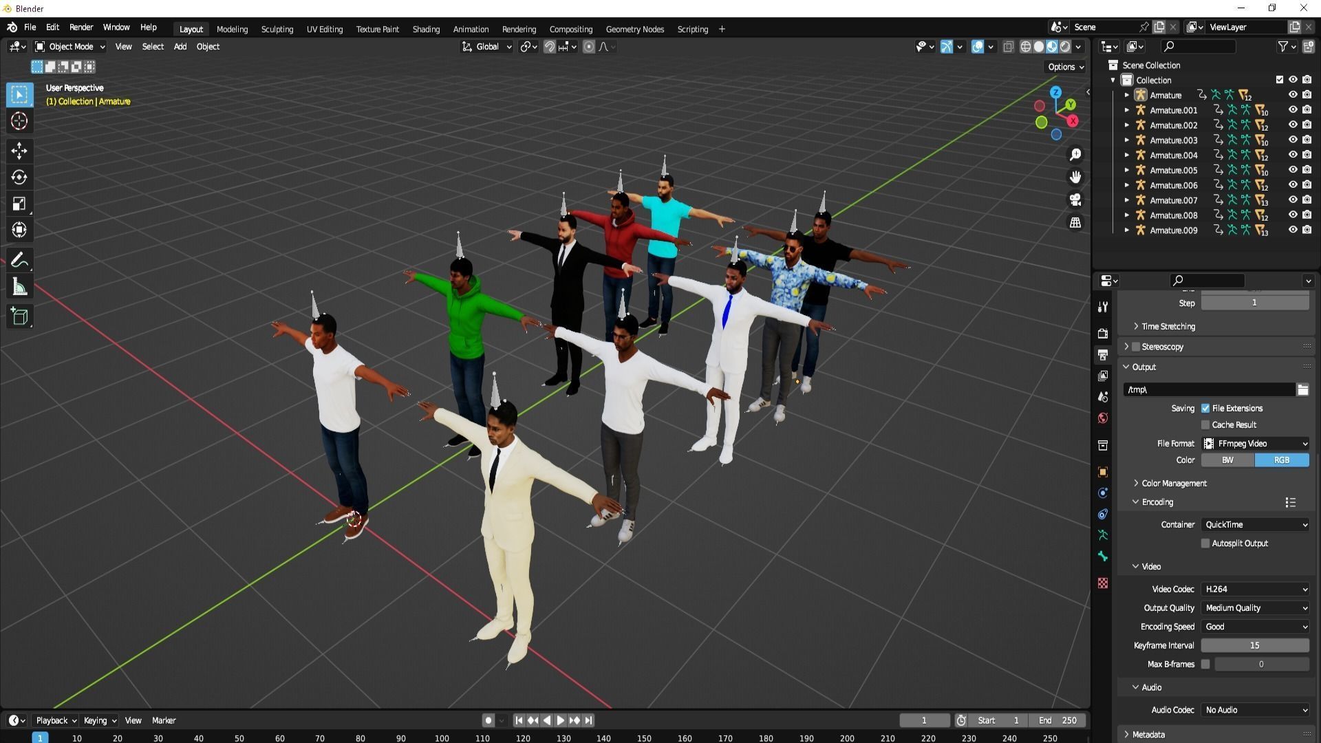 African Male Characters Pack Low-poly 3D model_29