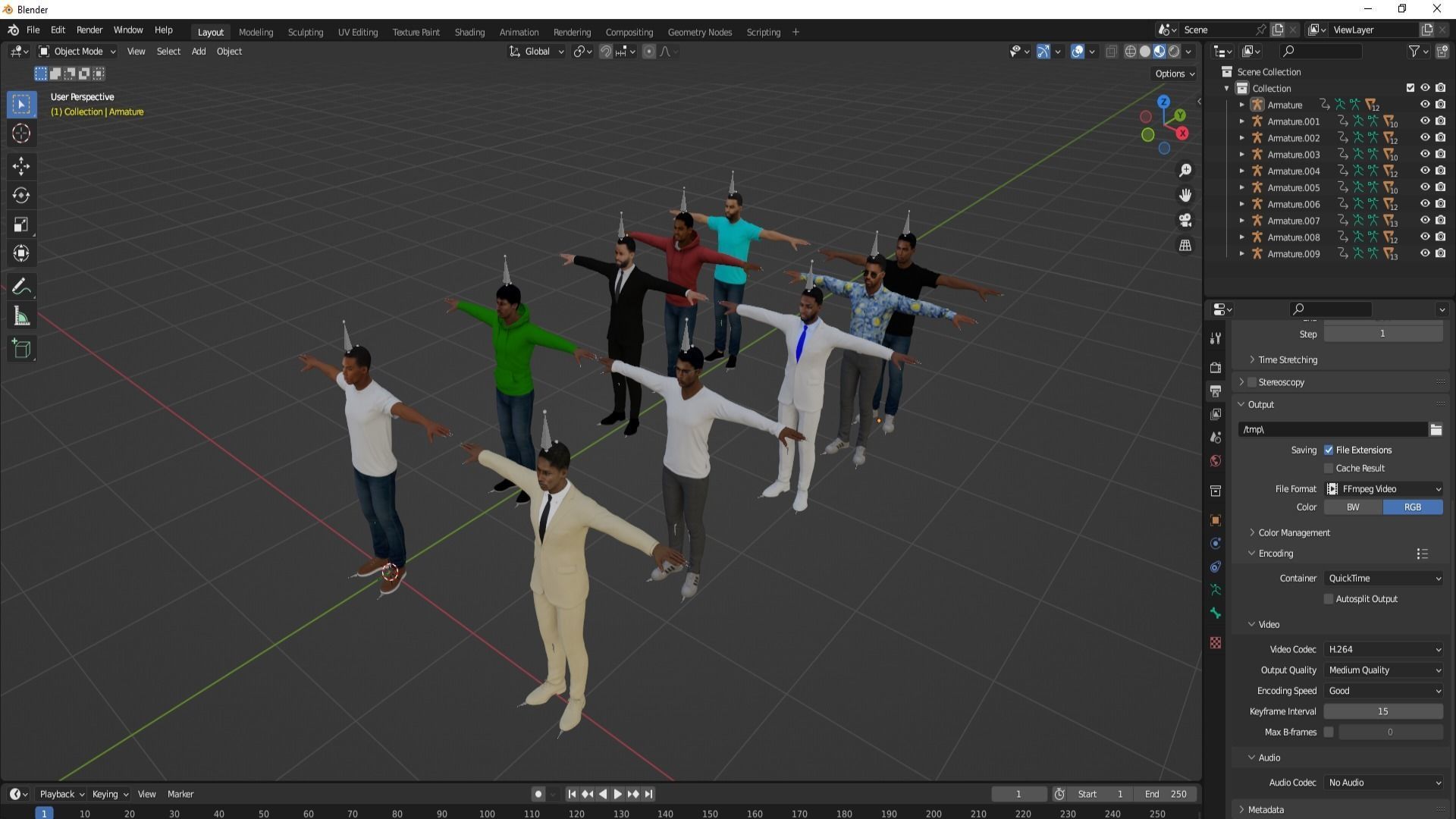 African Male Characters Pack Low-poly 3D model_34