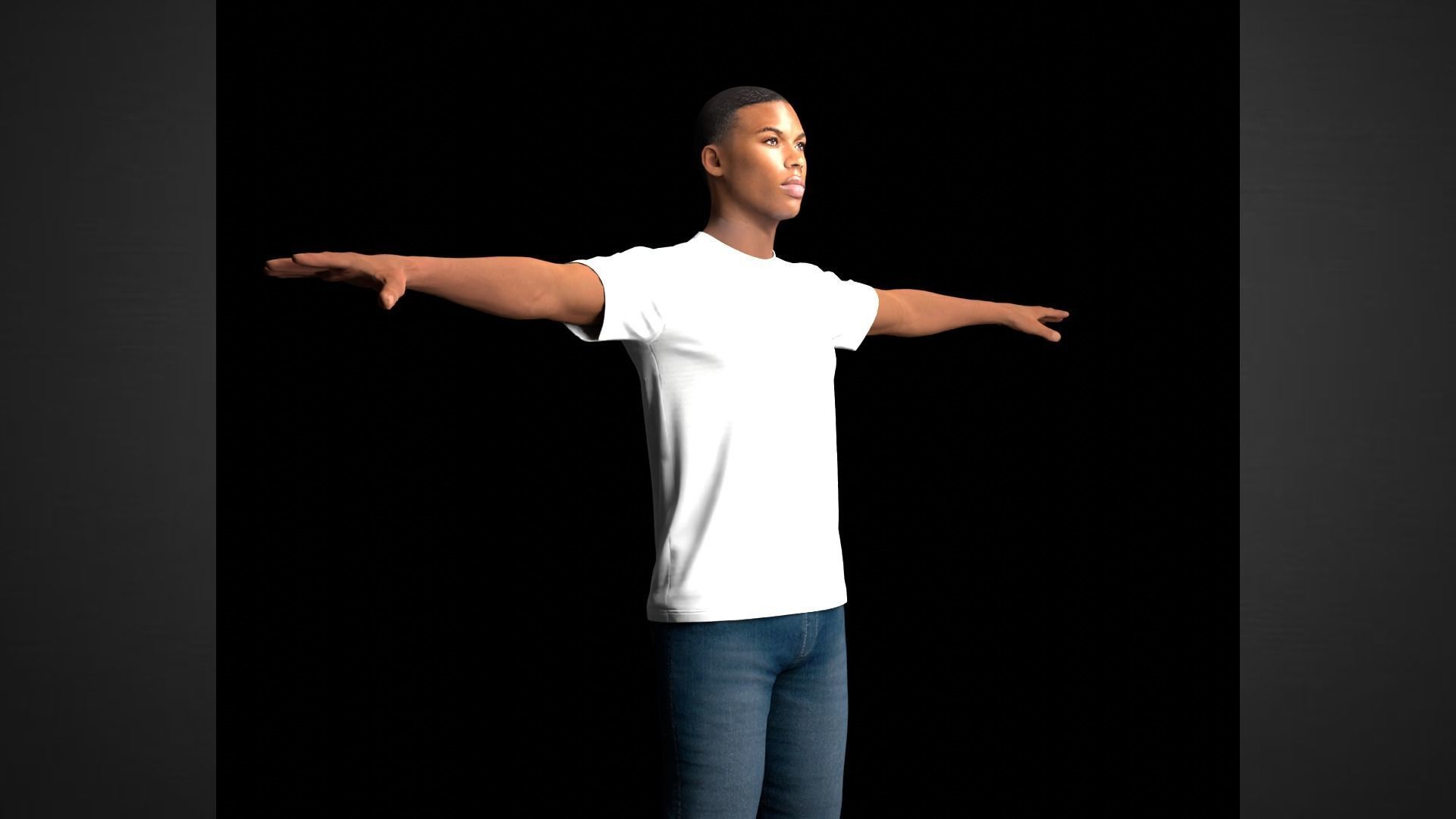 African Male Characters Pack Low-poly 3D model_14