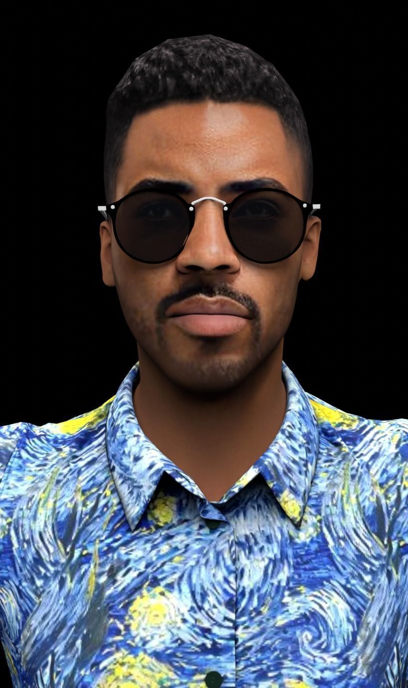 African Male Characters Pack Low-poly 3D model_10