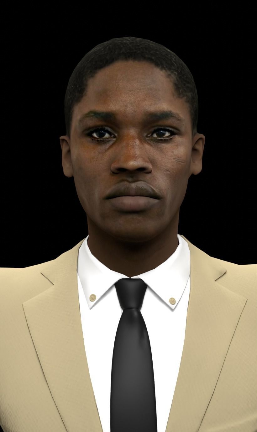 African Male Characters Pack Low-poly 3D model_22