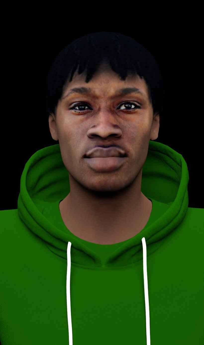 African Male Characters Pack Low-poly 3D model_2