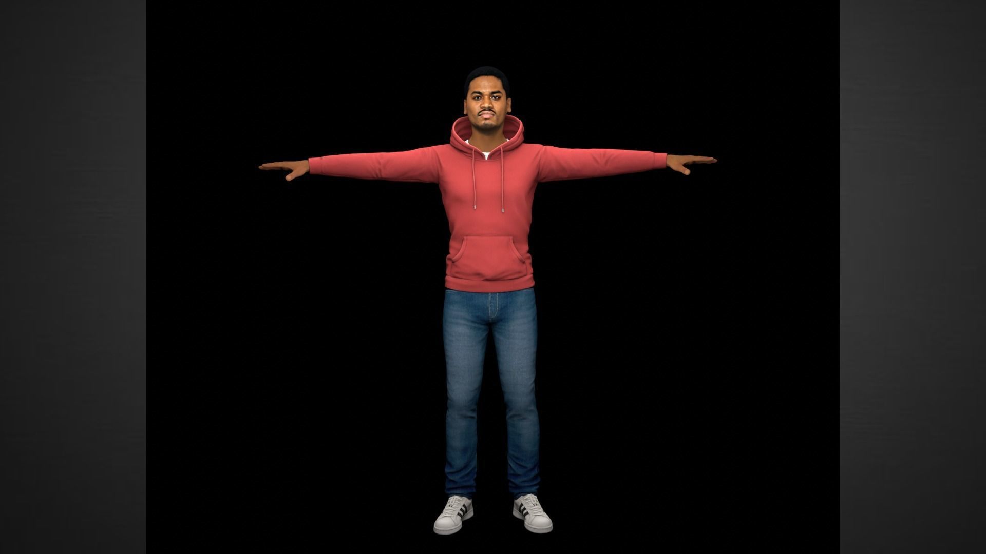 African Male Characters Pack Low-poly 3D model_7