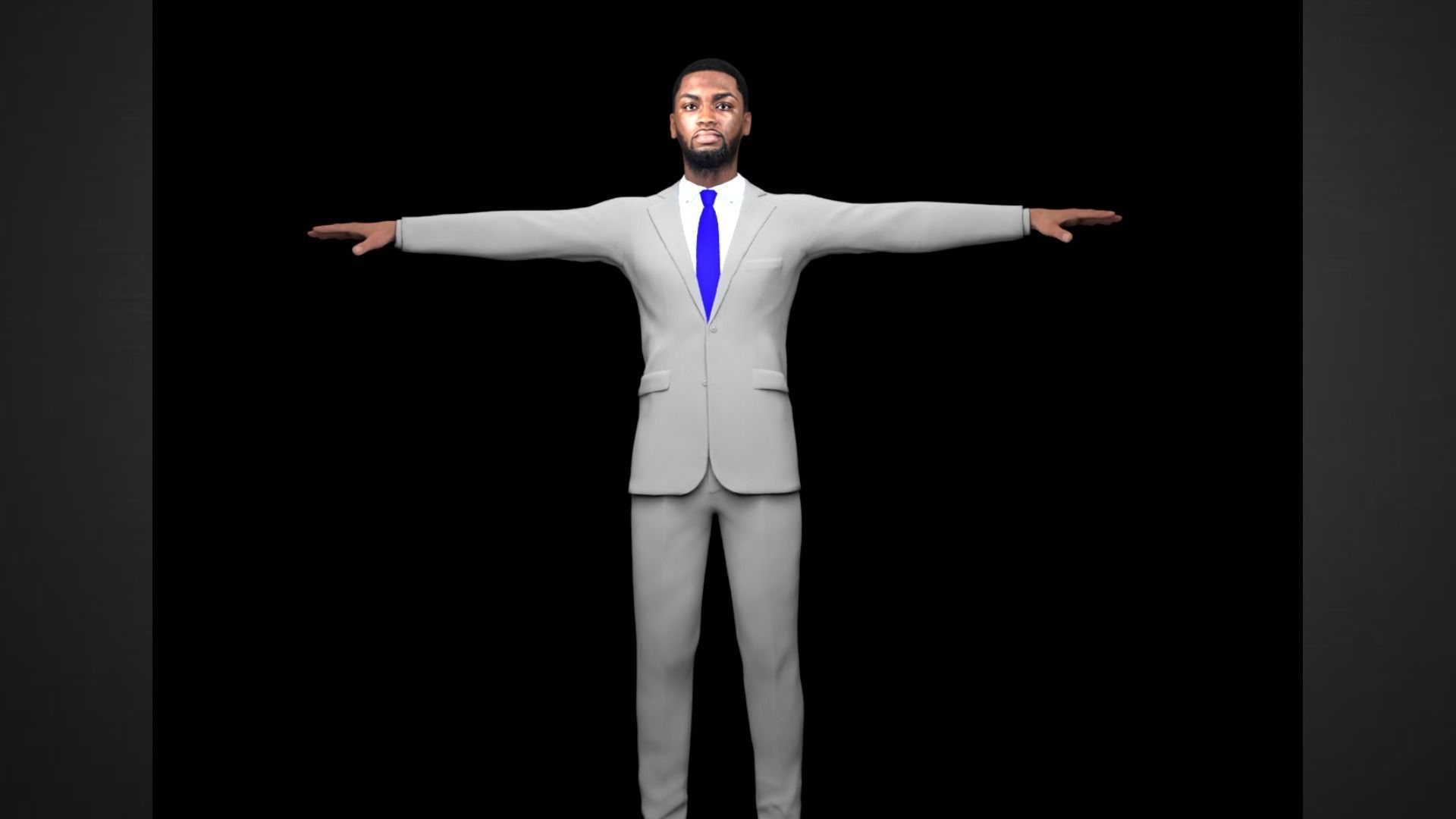 African Male Characters Pack Low-poly 3D model_5