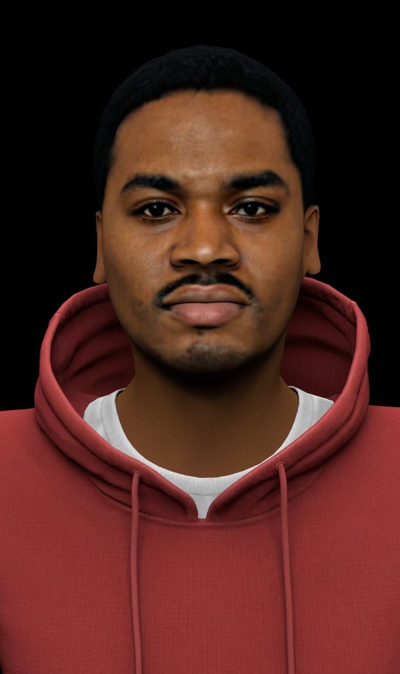 African Male Characters Pack Low-poly 3D model_6