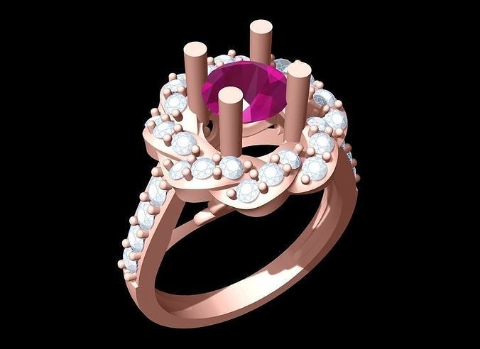 Diamond Ring - Womens Rings - N193 3D print model