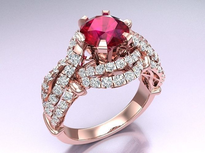 Diamond Ring - Womens Rings - N319 3D print model