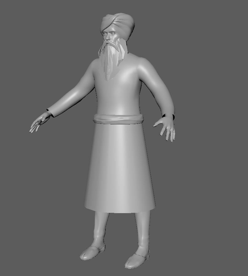 Indian Sardar Man 3D model_2