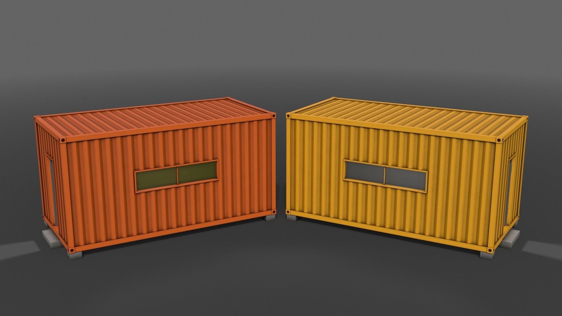 PBR Container House AA 20ft V2 Low-poly 3D model_5