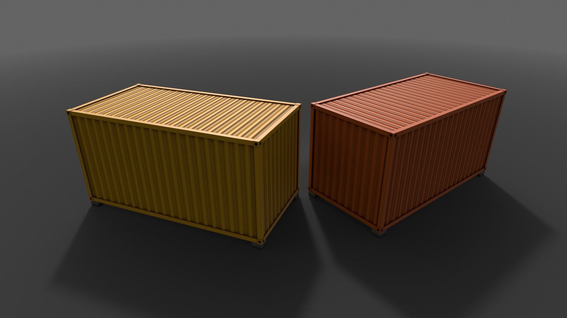 PBR Container House AA 20ft V2 Low-poly 3D model_19