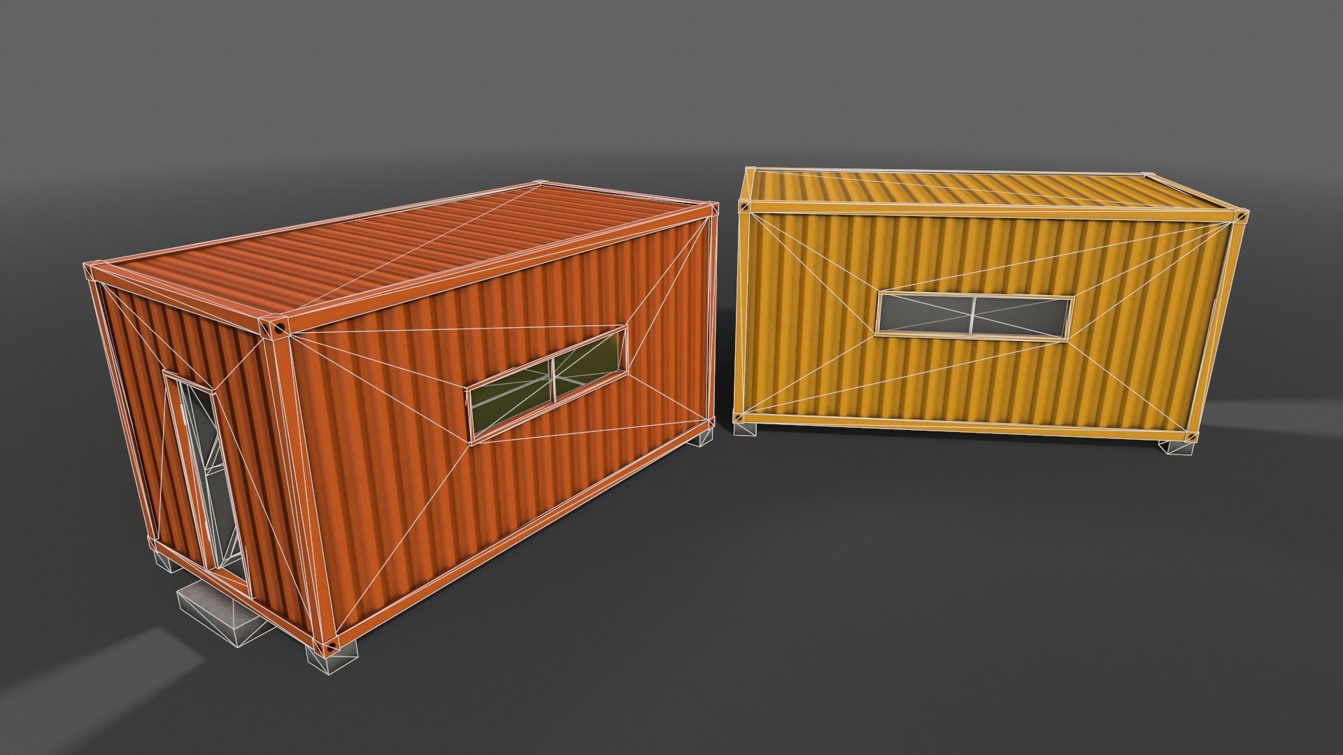 PBR Container House AA 20ft V2 Low-poly 3D model_9