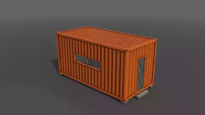 PBR Container House AA 20ft V2 Low-poly 3D model