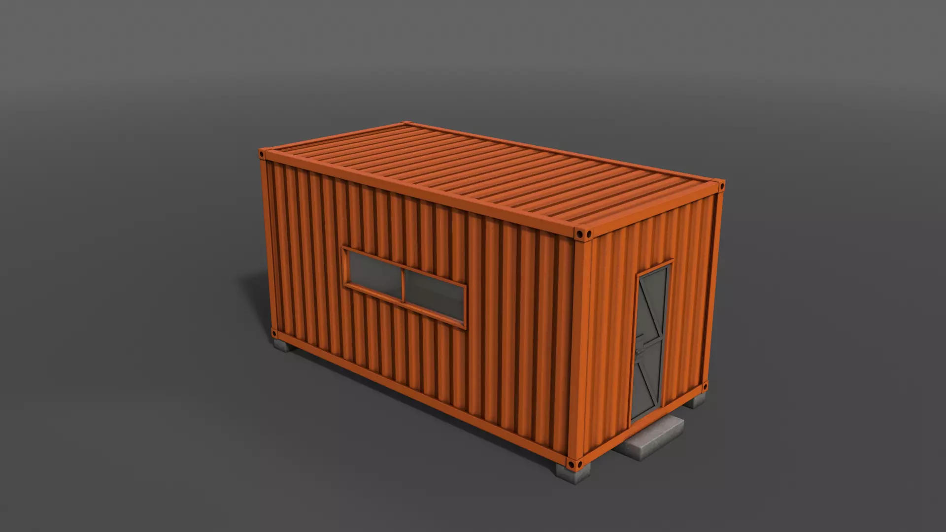 PBR Container House AA 20ft V2 Low-poly 3D model_0