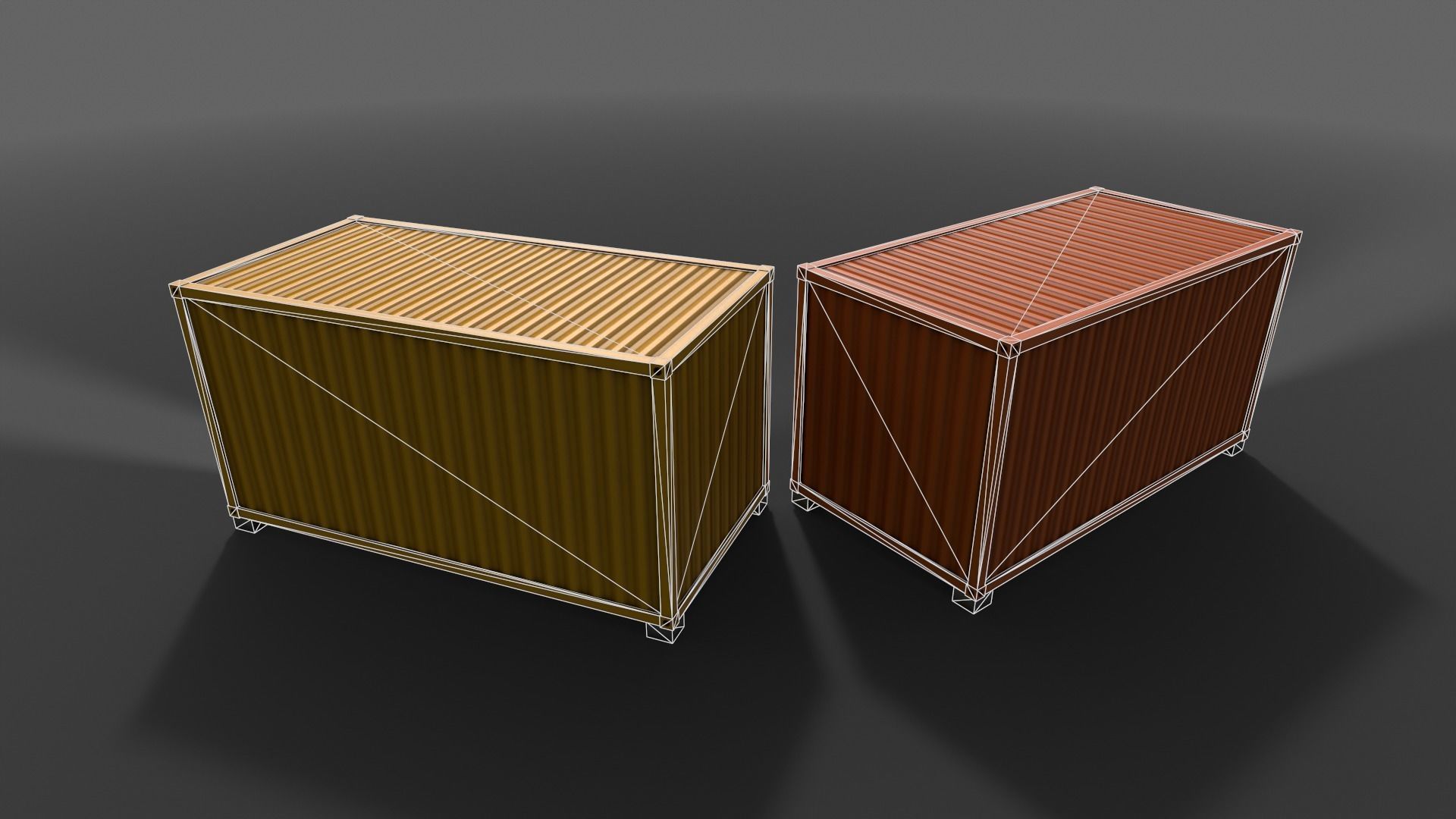 PBR Container House AA 20ft V2 Low-poly 3D model_21