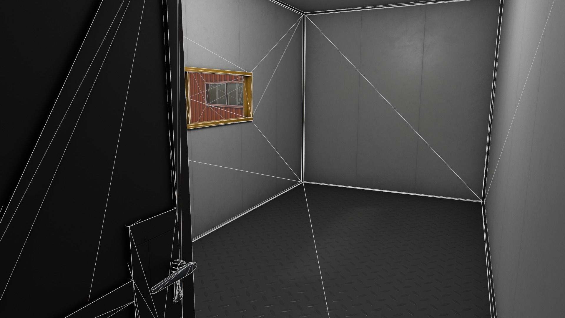 PBR Container House AA 20ft V2 Low-poly 3D model_15