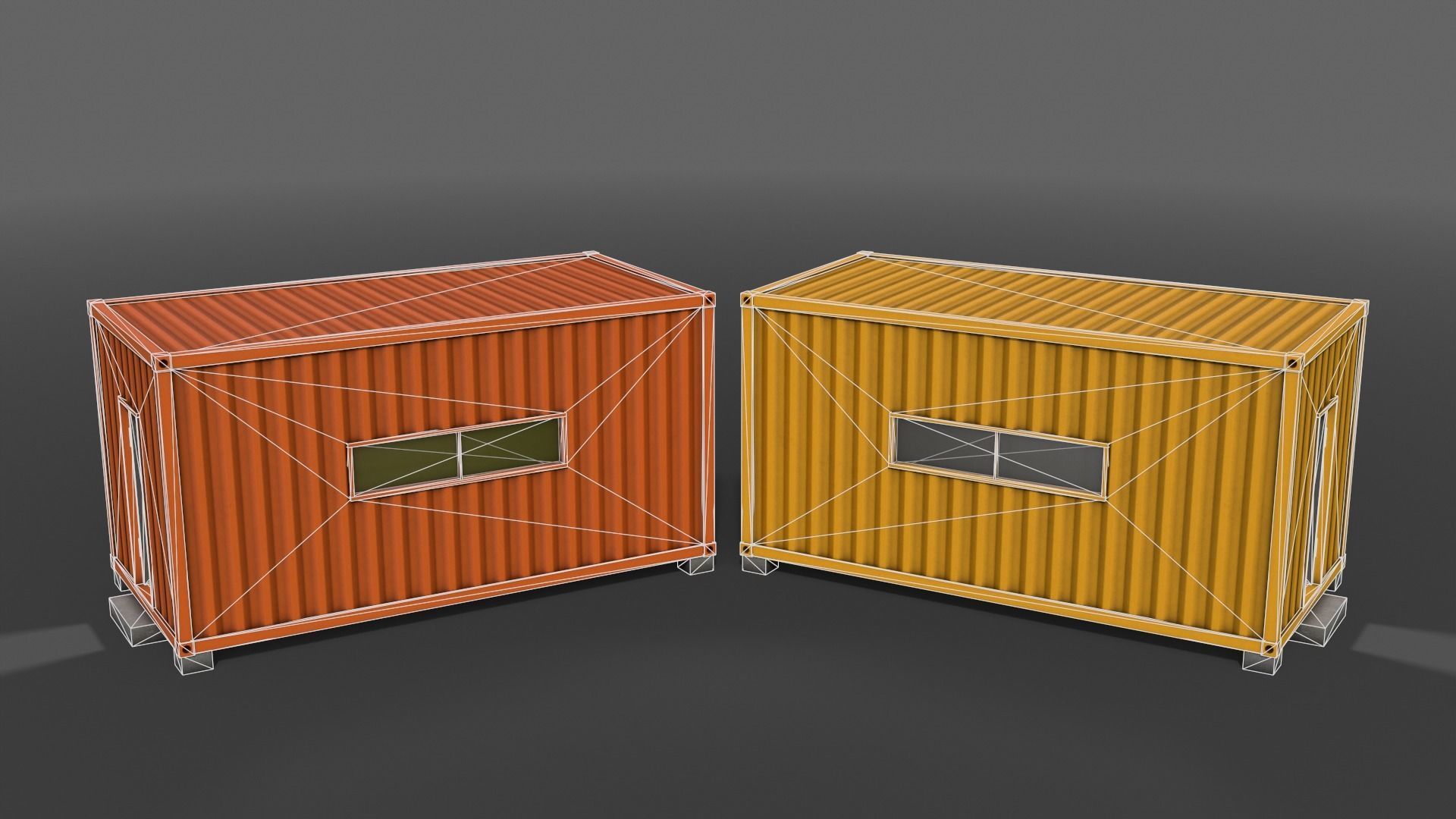 PBR Container House AA 20ft V2 Low-poly 3D model_6