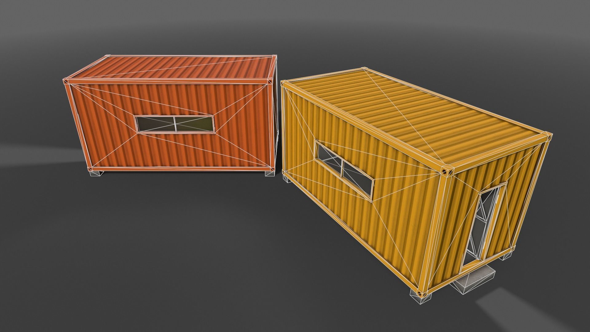 PBR Container House AA 20ft V2 Low-poly 3D model_12