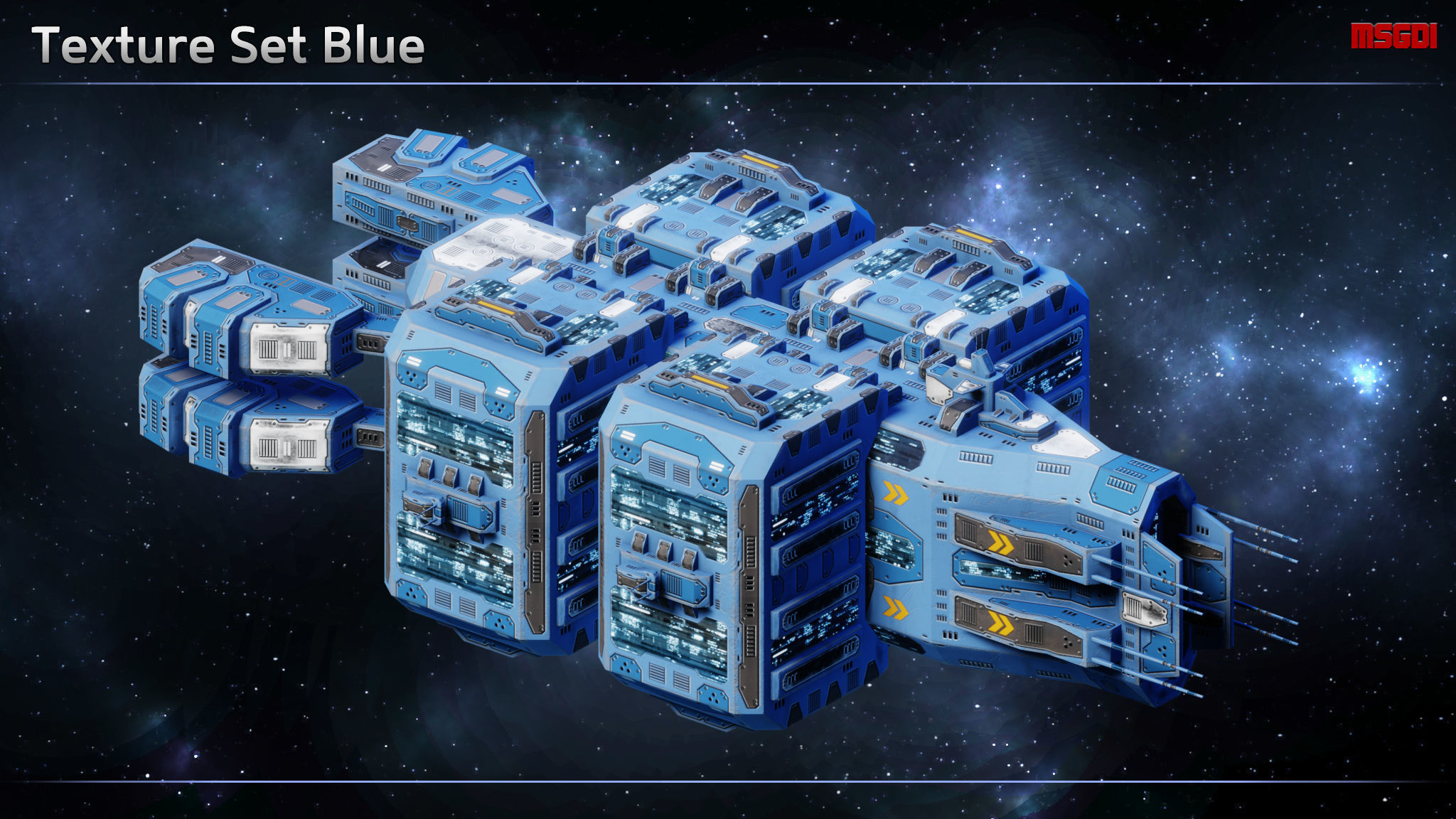 Spaceship Colonization Ship Low-poly 3D model_3