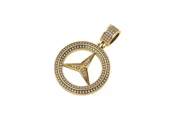 Mercedes Benz Diamond Pendant