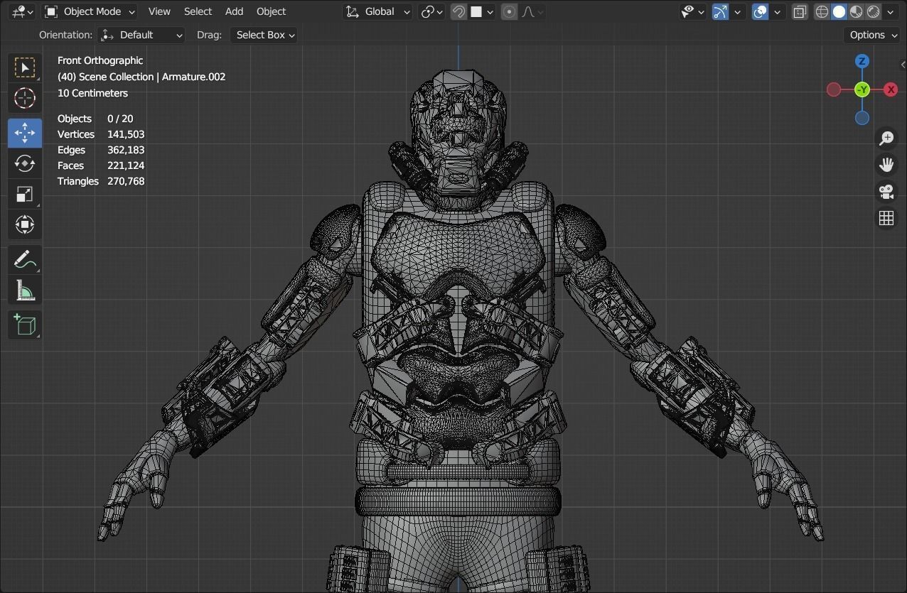 Scifi robot space guard Low-poly 3D model_13