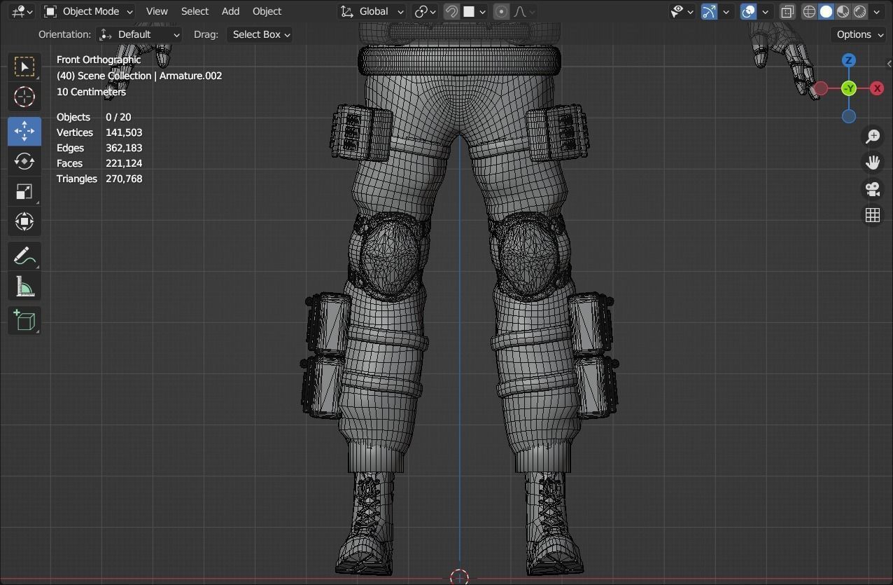 Scifi robot space guard Low-poly 3D model_14