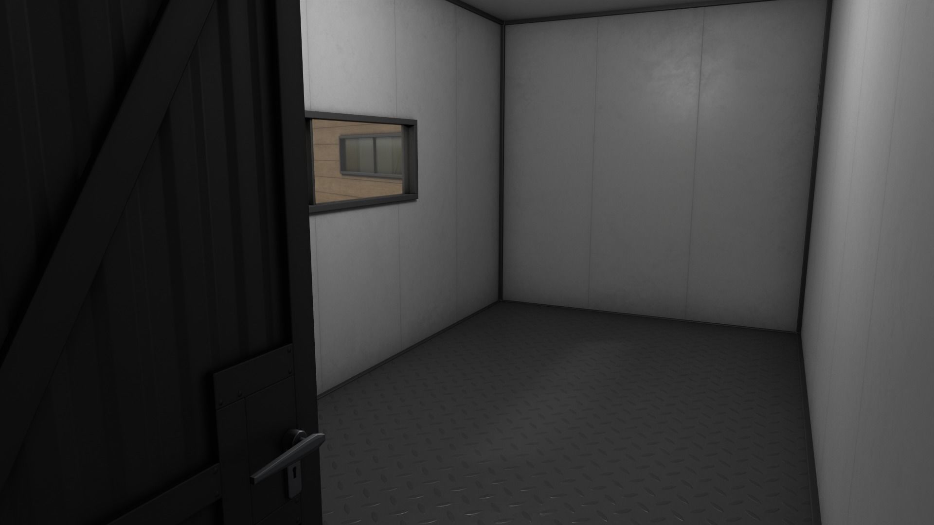 PBR Container House AC 20ft V2 Low-poly 3D model_14