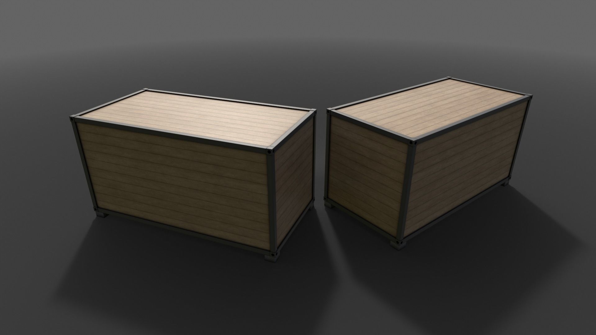 PBR Container House AC 20ft V2 Low-poly 3D model_19