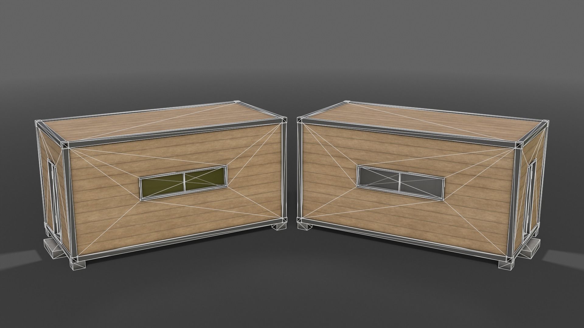 PBR Container House AC 20ft V2 Low-poly 3D model_6