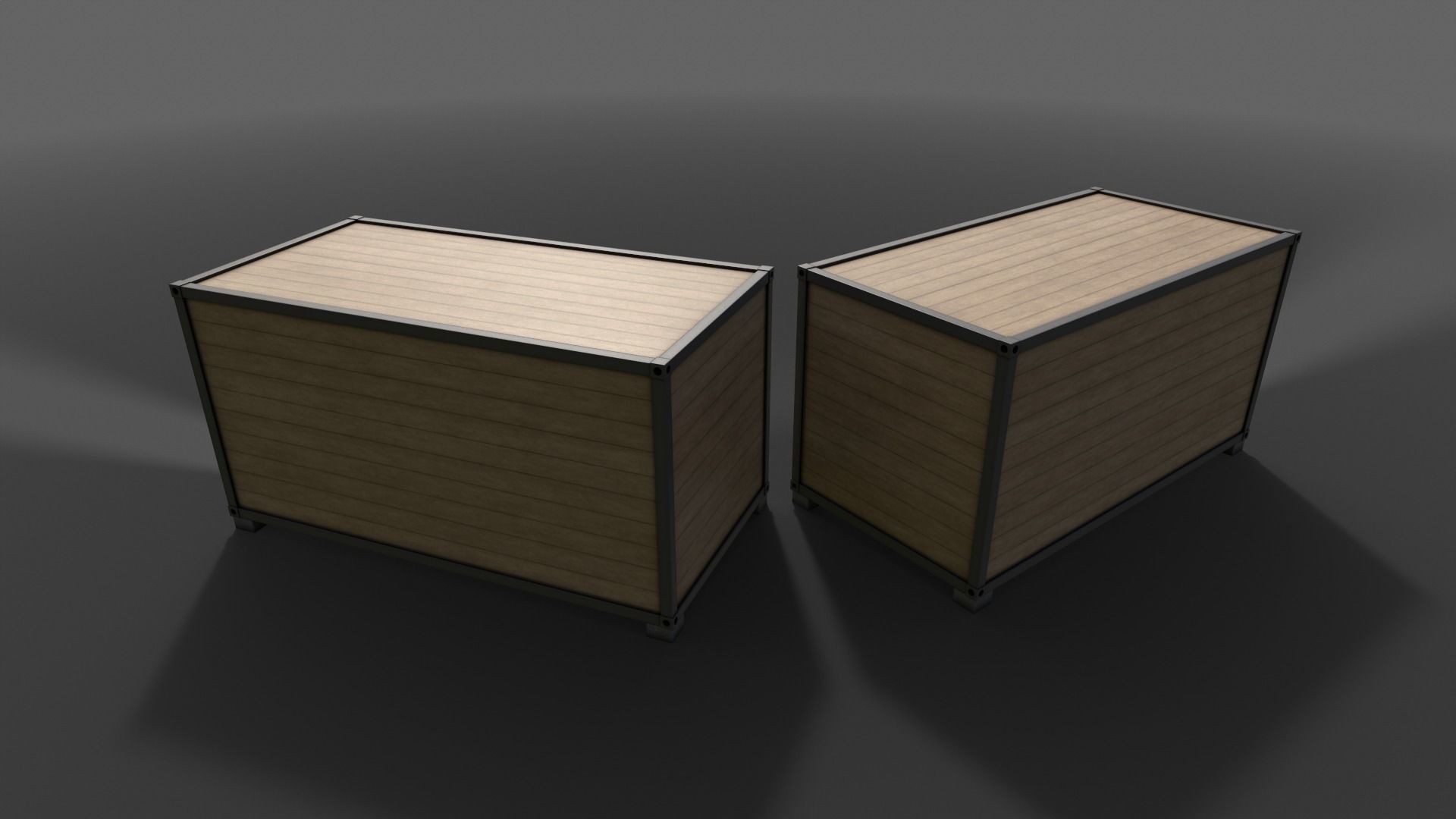 PBR Container House AC 20ft V2 Low-poly 3D model_20