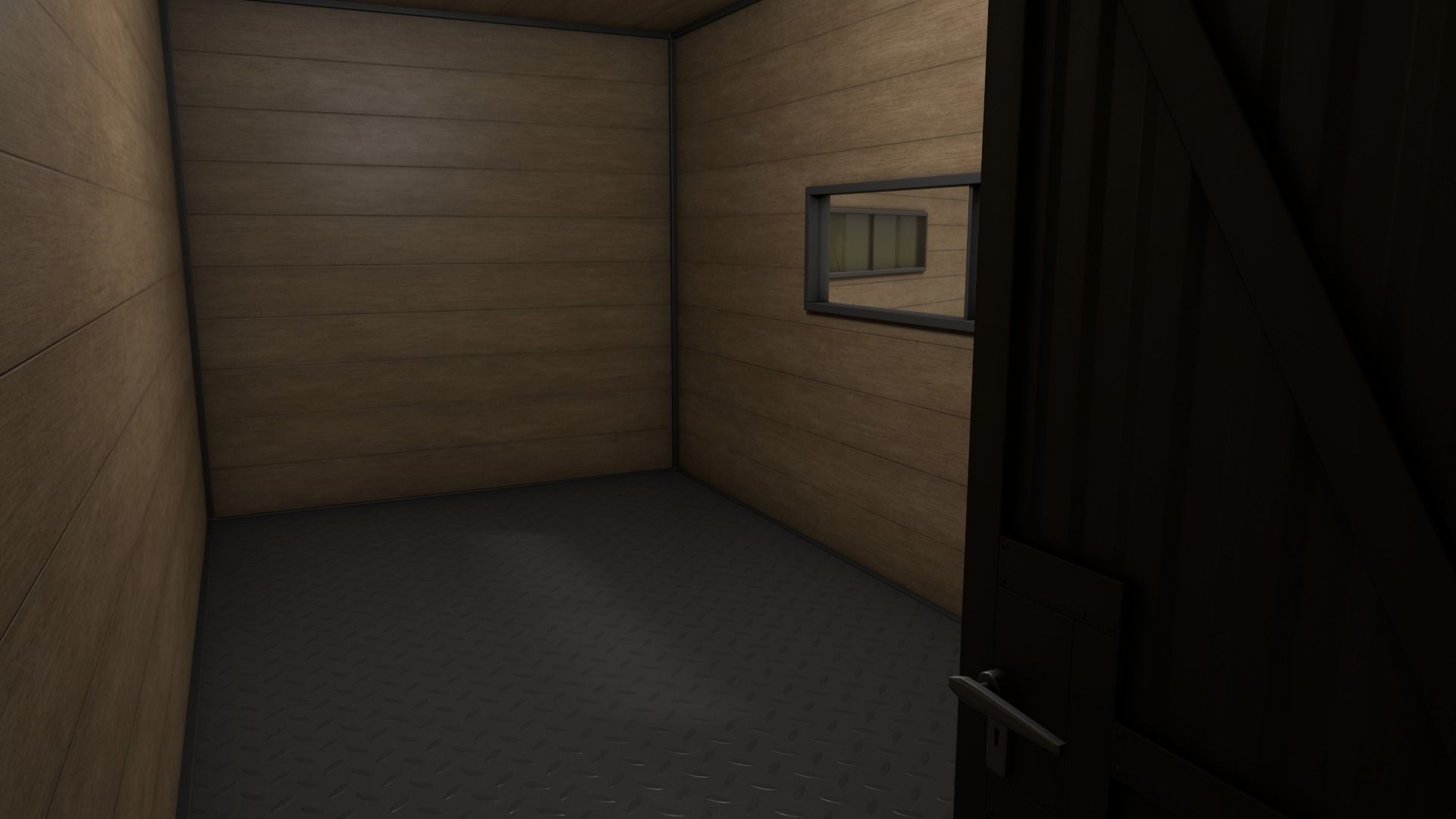 PBR Container House AC 20ft V2 Low-poly 3D model_17