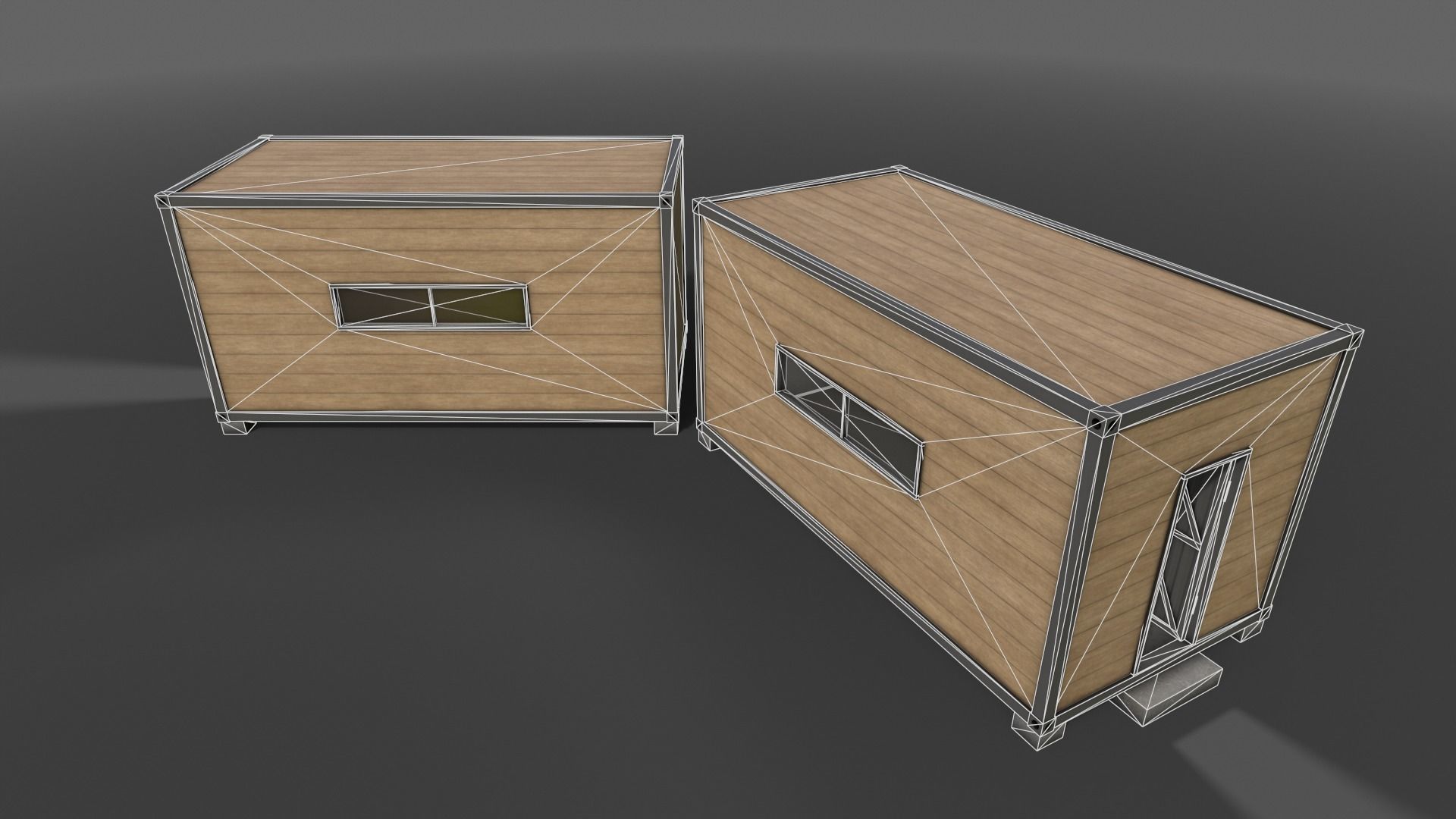 PBR Container House AC 20ft V2 Low-poly 3D model_12